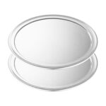1-SOGA 2X 14-inch Round Aluminum Steel Pizza Tray Home Oven Baking Plate Pan
