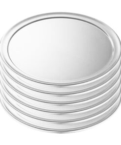 1-SOGA 6X 14-inch Round Aluminum Steel Pizza Tray Home Oven Baking Plate Pan