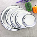 6-SOGA 6X 14-inch Round Aluminum Steel Pizza Tray Home Oven Baking Plate Pan