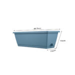 6-SOGA 49.5cm Blue Rectangular Planter Vegetable Herb Flower Outdoor Plastic Box with Holder Balcony Garden Decor Set of 2