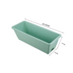 6-SOGA 49.5cm Green Rectangular Planter Vegetable Herb Flower Outdoor Plastic Box with Holder Balcony Garden Decor Set of 4