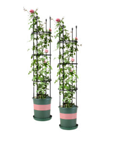 1-SOGA 2X 133cm 4-Bar Plant Frame Stand Trellis Vegetable Flower Herbs Outdoor Vine Support Garden Rack with Rings