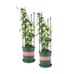 1-SOGA 2X 73cm 4-Bar Plant Frame Stand Trellis Vegetable Flower Herbs Outdoor Vine Support Garden Rack with Rings