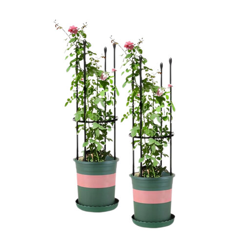 1-SOGA 2X 73cm 4-Bar Plant Frame Stand Trellis Vegetable Flower Herbs Outdoor Vine Support Garden Rack with Rings