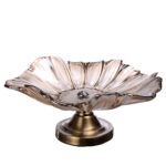 1-SOGA Bronze Tulip Crystal Glass Fruit Bowl Candy Holder Countertop Dessert Serving Basket Decor
