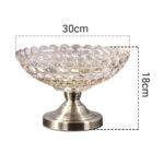 2-SOGA Bronze Pedestal Crystal Glass Fruit Bowl Candy Holder Countertop Dessert Serving Basket Decor