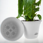 4-SOGA 19.5 cm White Plastic Plant Pot Self Watering Planter Flower Bonsai Indoor Outdoor Garden Decor Set of 2