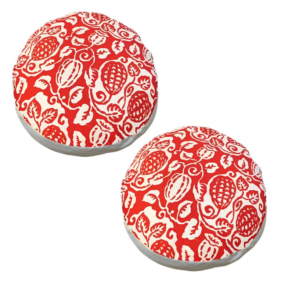 1-SOGA 2X 45cm Red Premium Polyester Cotton Cushion with EPP Particle Insert for Enhanced Comfort