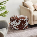 4-SOGA 48x35cm Round Soft Pouffe Seat Cushion Elegant Home Accent D?cor Stylish Footstool