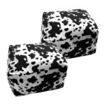 1-SOGA 2X 55x35cm Squared Soft Pouffe Seat Cushion Elegant Home Accent D?cor Stylish Footstool