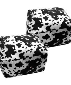 1-SOGA 2X 55x35cm Squared Soft Pouffe Seat Cushion Elegant Home Accent D?cor Stylish Footstool