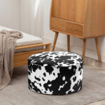 3-SOGA 48x35cm Round Soft Pouffe Seat Cushion Elegant Home Accent D?cor Stylish Footstool