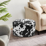 4-SOGA 48x35cm Round Soft Pouffe Seat Cushion Elegant Home Accent D?cor Stylish Footstool