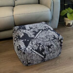 2-SOGA 55x30cm Black Squared Soft Pouffe Seat Cushion Elegant Home Accent D?cor Stylish Footstool