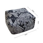 5-SOGA 55x30cm Black Squared Soft Pouffe Seat Cushion Elegant Home Accent D?cor Stylish Footstool