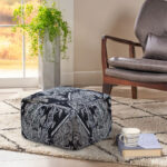 6-SOGA 55x30cm Black Squared Soft Pouffe Seat Cushion Elegant Home Accent D?cor Stylish Footstool