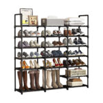 1-SOGA 19-Shelf Tier Shoe Storage Shelf Space-Saving Caddy Rack Organiser with Handle