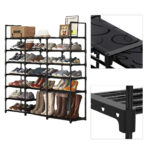 6-SOGA 19-Shelf Tier Shoe Storage Shelf Space-Saving Caddy Rack Organiser with Handle