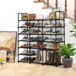 8-SOGA 19-Shelf Tier Shoe Storage Shelf Space-Saving Caddy Rack Organiser with Handle