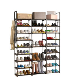 1-SOGA 21-Shelf Tier Shoe Storage Shelf Space-Saving Caddy Rack Organiser with Handle