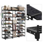 7-SOGA 21-Shelf Tier Shoe Storage Shelf Space-Saving Caddy Rack Organiser with Handle