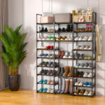 4-SOGA 2X 21-Shelf Tier Shoe Storage Shelf Space-Saving Caddy Rack Organiser with Handle