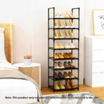 2-SOGA 2X 8 Tier Shoe Storage Shelf Space-Saving Caddy Rack Organiser with Handle