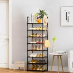 3-SOGA 2X 8 Tier Shoe Storage Shelf Space-Saving Caddy Rack Organiser with Handle