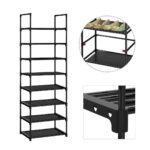 7-SOGA 2X 8 Tier Shoe Storage Shelf Space-Saving Caddy Rack Organiser with Handle