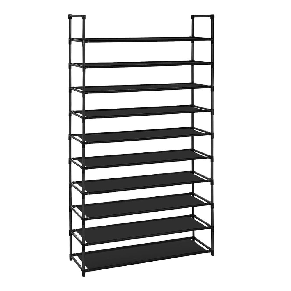 1-SOGA 10 Tier Shoe Storage Shelf Space-Saving Caddy Rack Organiser with Handle