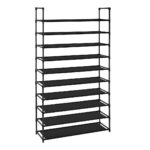 1-SOGA 10 Tier Shoe Storage Shelf Space-Saving Caddy Rack Organiser with Handle