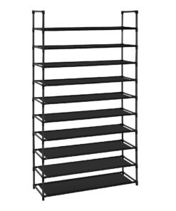 1-SOGA 10 Tier Shoe Storage Shelf Space-Saving Caddy Rack Organiser with Handle