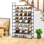 4-SOGA 2X 10 Tier Shoe Storage Shelf Space-Saving Caddy Rack Organiser with Handle