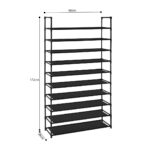 6-SOGA 2X 10 Tier Shoe Storage Shelf Space-Saving Caddy Rack Organiser with Handle