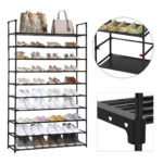 7-SOGA 2X 10 Tier Shoe Storage Shelf Space-Saving Caddy Rack Organiser with Handle
