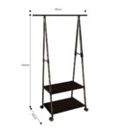 6-SOGA 2X 2-in-1 Organiser Clothes Shoe Rack Space-Saving Triangular Storage with Wheels Black