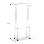 6-SOGA 2-in-1 Organiser Clothes Shoe Rack Space-Saving Triangular Storage with Wheels White