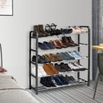 3-SOGA 2X 71x21cm 5 Layer Shoes and Slippers Organizer Rack Space Saving Shoe Storage Solution for Home Office
