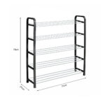 6-SOGA 2X 71x21cm 5 Layer Shoes and Slippers Organizer Rack Space Saving Shoe Storage Solution for Home Office