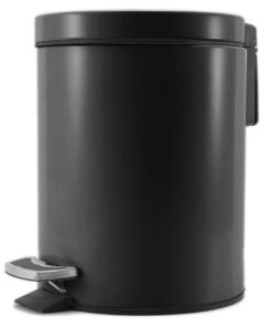 1-SOGA Foot Pedal Stainless Steel Rubbish Recycling Garbage Waste Trash Bin Round 12L Black