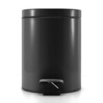 2-SOGA 2X Foot Pedal Stainless Steel Rubbish Recycling Garbage Waste Trash Bin Round 12L Black