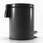3-SOGA 2X Foot Pedal Stainless Steel Rubbish Recycling Garbage Waste Trash Bin Round 12L Black