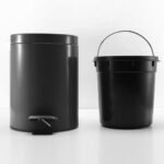 4-SOGA 2X Foot Pedal Stainless Steel Rubbish Recycling Garbage Waste Trash Bin Round 12L Black