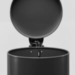 5-SOGA 2X Foot Pedal Stainless Steel Rubbish Recycling Garbage Waste Trash Bin Round 12L Black