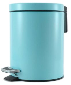 1-SOGA Foot Pedal Stainless Steel Rubbish Recycling Garbage Waste Trash Bin Round 12L Blue