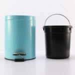 4-SOGA 2X 12L Foot Pedal Stainless Steel Rubbish Recycling Garbage Waste Trash Bin Round Blue