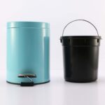 4-SOGA 4X 12L Foot Pedal Stainless Steel Rubbish Recycling Garbage Waste Trash Bin Round Blue