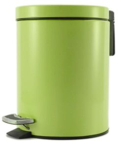 1-SOGA Foot Pedal Stainless Steel Rubbish Recycling Garbage Waste Trash Bin Round 12L Green