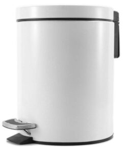 1-SOGA Foot Pedal Stainless Steel Rubbish Recycling Garbage Waste Trash Bin Round 12L White