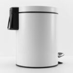 3-SOGA 4X 12L Foot Pedal Stainless Steel Rubbish Recycling Garbage Waste Trash Bin Round White